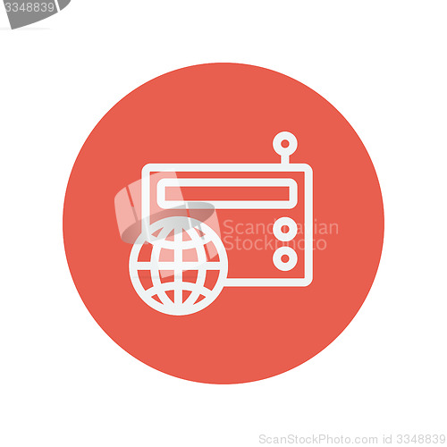 Image of Vintage world radio thin line icon