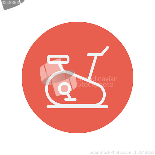 Image of Fitness cycling thin line icon