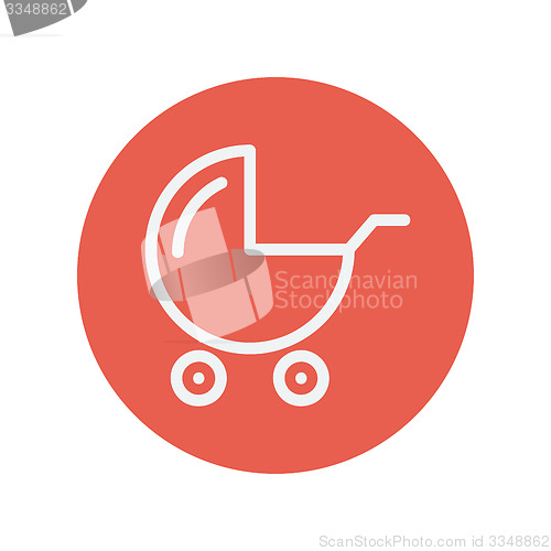 Image of Baby stroller thin line icon