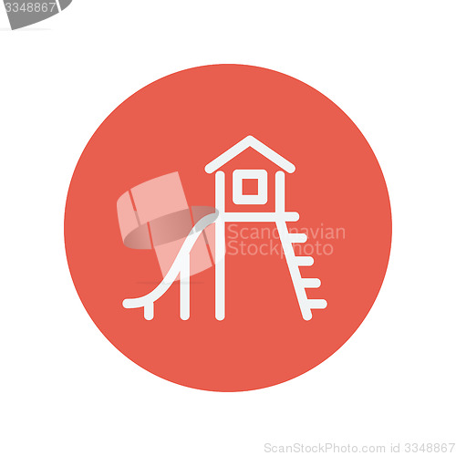 Image of Playhouse with slide thin line icon