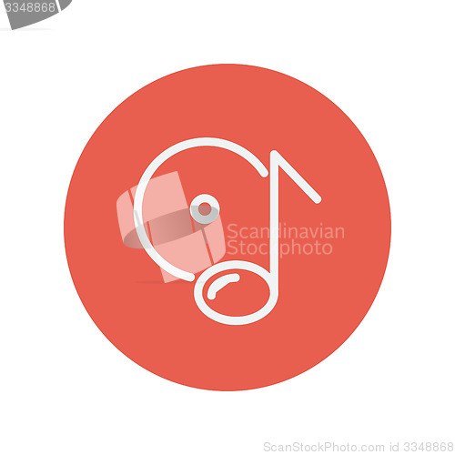 Image of Note with phonograph record thin line icon