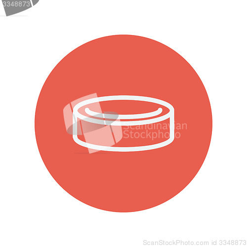 Image of Hockey puck thin line icon