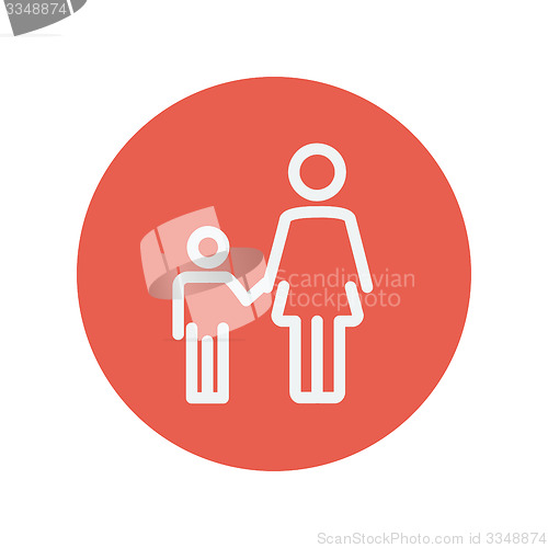 Image of Mother and child thin line icon