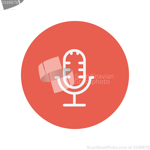 Image of Retro microphone thin line icon