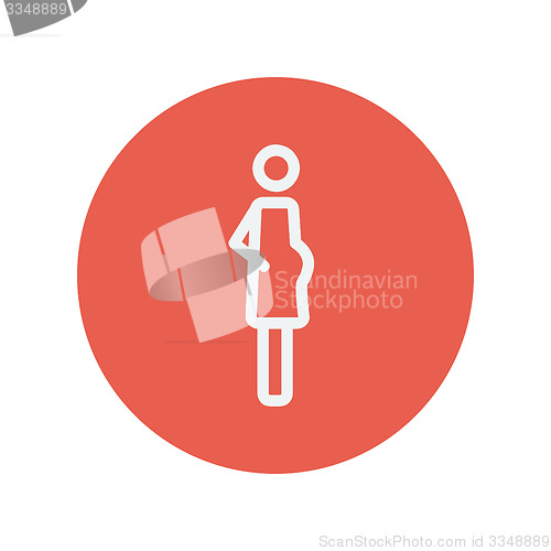 Image of Pregnant woman thin line icon