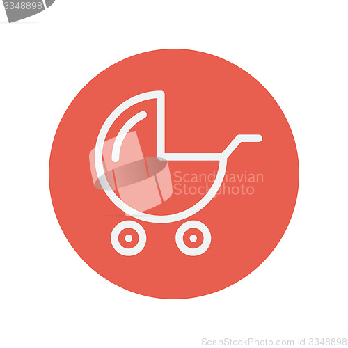 Image of Baby stroller thin line icon