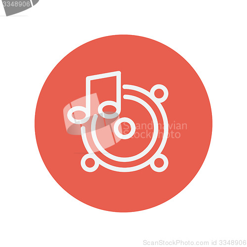 Image of Music tambourine thin line icon