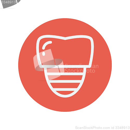 Image of Tooth implant thin line icon