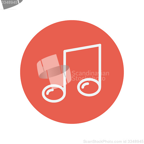 Image of Music note thin line icon