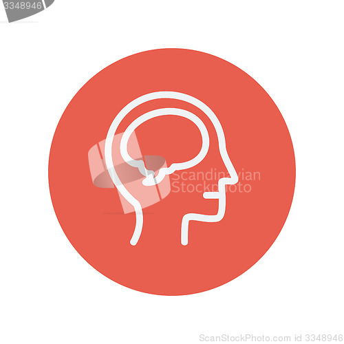 Image of Human head with brain thin line icon