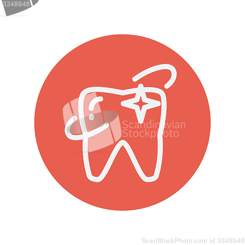 Image of Shining tooth thin line icon