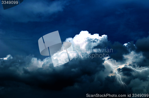 Image of Cloudy Sky with white and black cloud, create darkness.