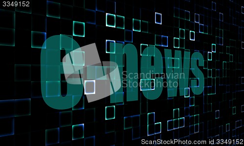 Image of Pixelated words E-news on digital background