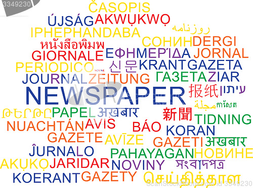 Image of Newspaper multilanguage wordcloud background concept