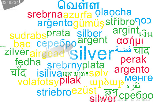 Image of Silver multilanguage wordcloud background concept