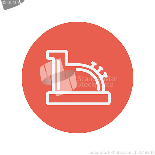 Image of Antique cash register thin line icon