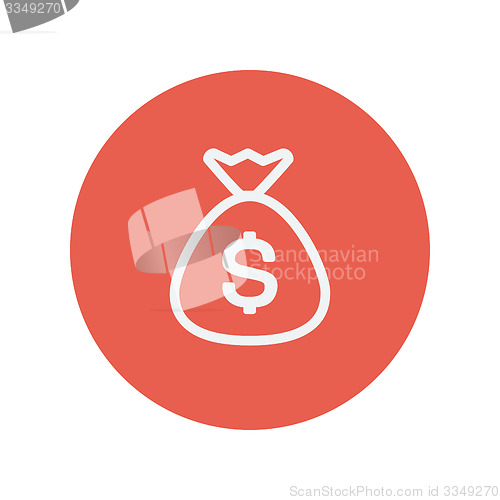 Image of Money bag thin line icon