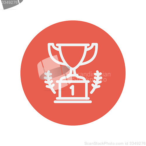 Image of Trophy for first place winner thin line icon