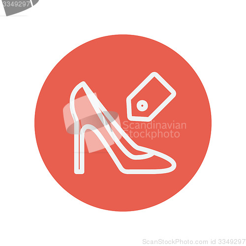 Image of Shoe with tag thin line icon