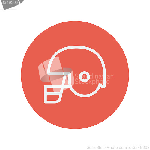 Image of Football helmet thin line icon