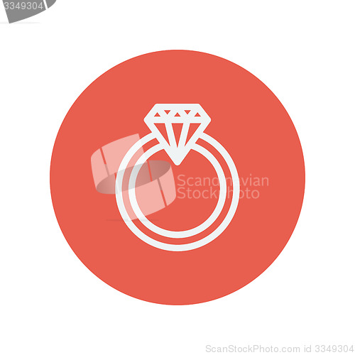 Image of Diamond ring thin line icon