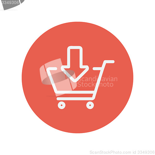 Image of Remove from shopping cart thin line icon