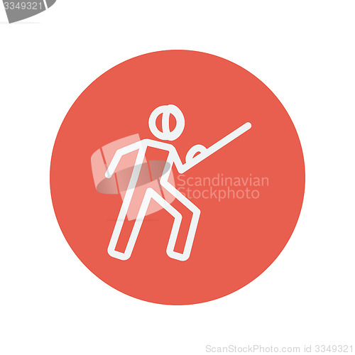 Image of Fencing sport thin line icon