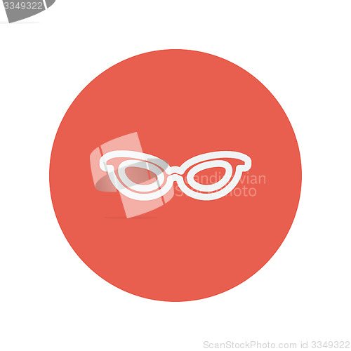 Image of Retro cat eyeglasses thin line icon
