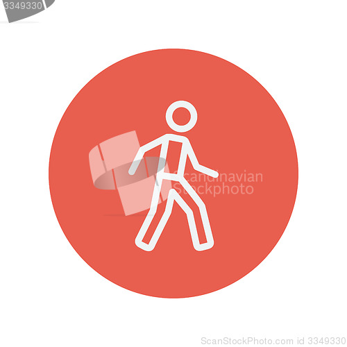 Image of Walking exercise thin line icon