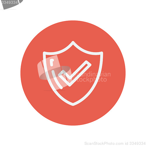 Image of Bestseller guaranteed badge thin line icon