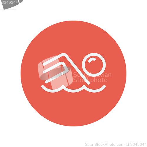 Image of Beach wave thin line icon