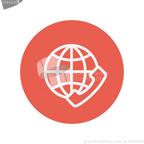 Image of Global internet shopping thin line icon