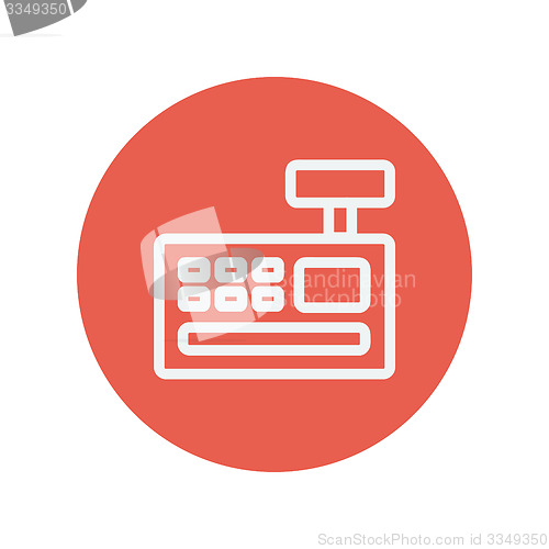 Image of Cash register machine thin line icon