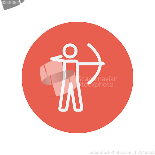 Image of Archery sport thin line icon