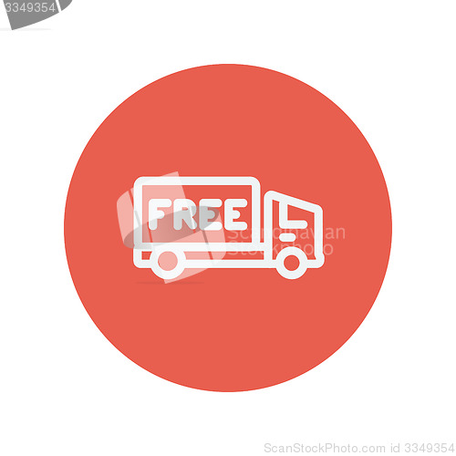 Image of Free delivery van thin line icon