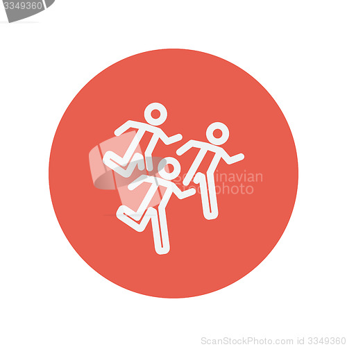 Image of Marathon runners thin line icon