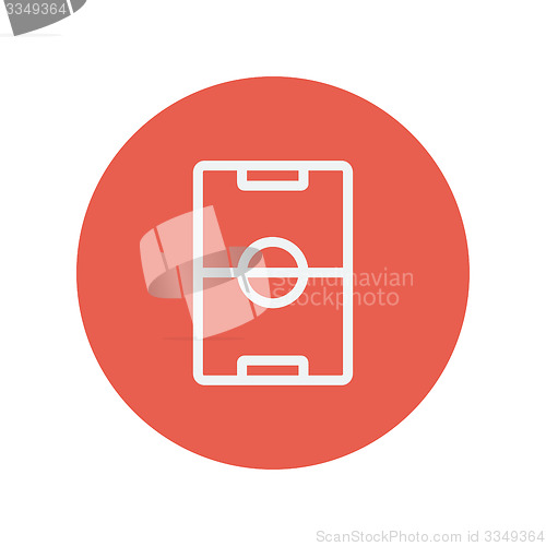 Image of Soccer field thin line icon