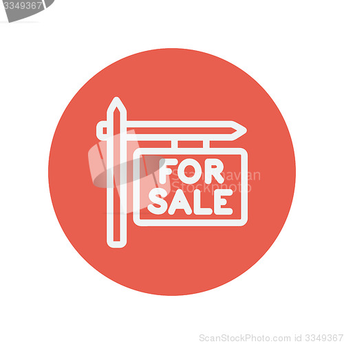 Image of For sale sign thin line icon