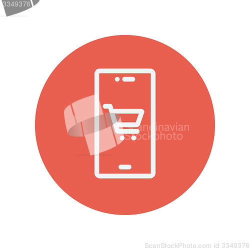 Image of Location of shopping cart thin line icon