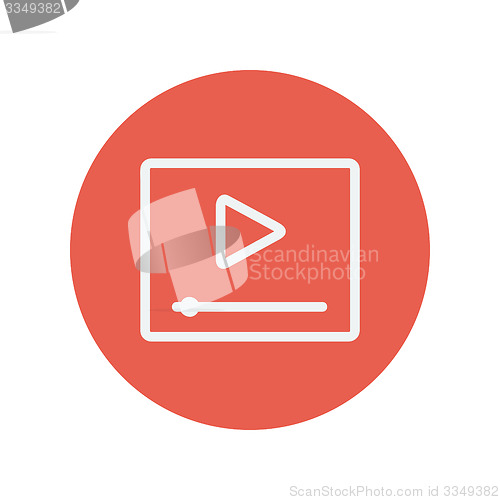 Image of Play button with fast forward thin line icon