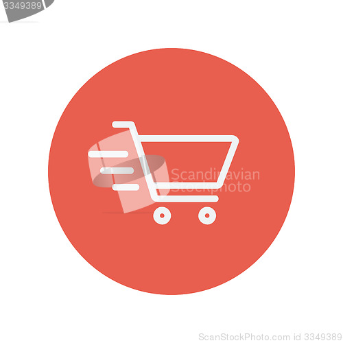 Image of Fast delivery shopping cart thin line icon