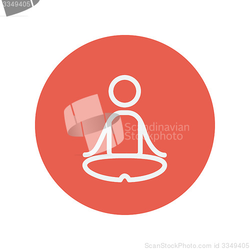 Image of Yoga exercise thin line icon