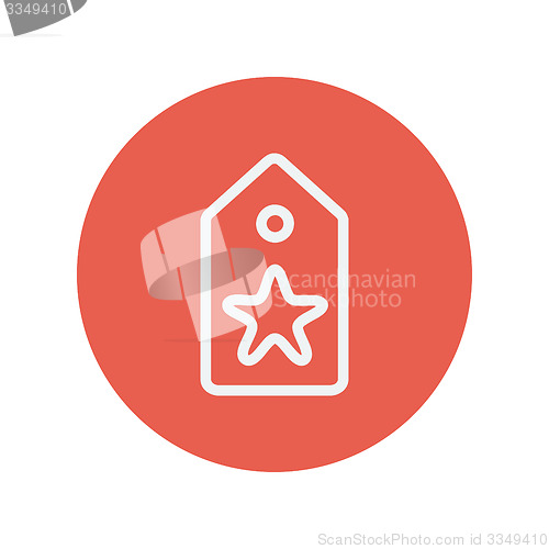 Image of Tag with star best offer sale thin line icon
