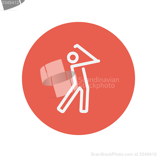 Image of Golfer thin line icon