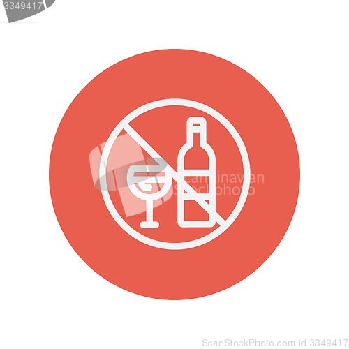 Image of No alcohol sign thin line icon