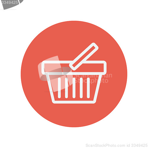 Image of Shopping basket thin line icon