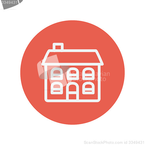 Image of Retro flat house thin line icon