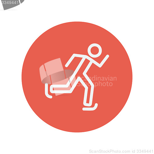 Image of Skating man thin line icon