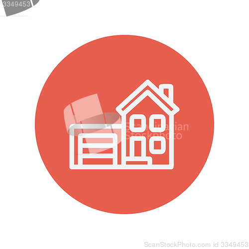 Image of Home with garage thin line icon