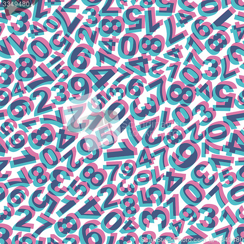 Image of Numbers. Seamless pattern. Vector illustration. 